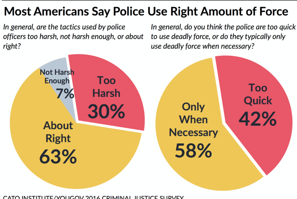 Most Americans Say Police Use Right Amount of Force