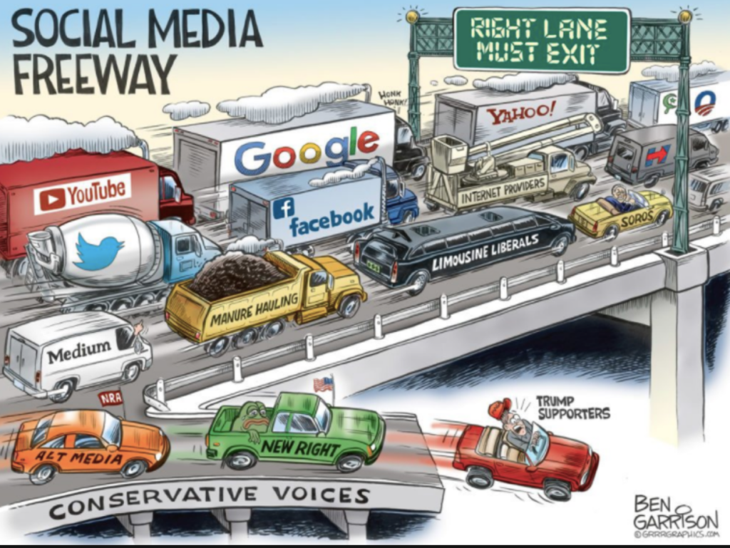 A digital illustration of social media freeway