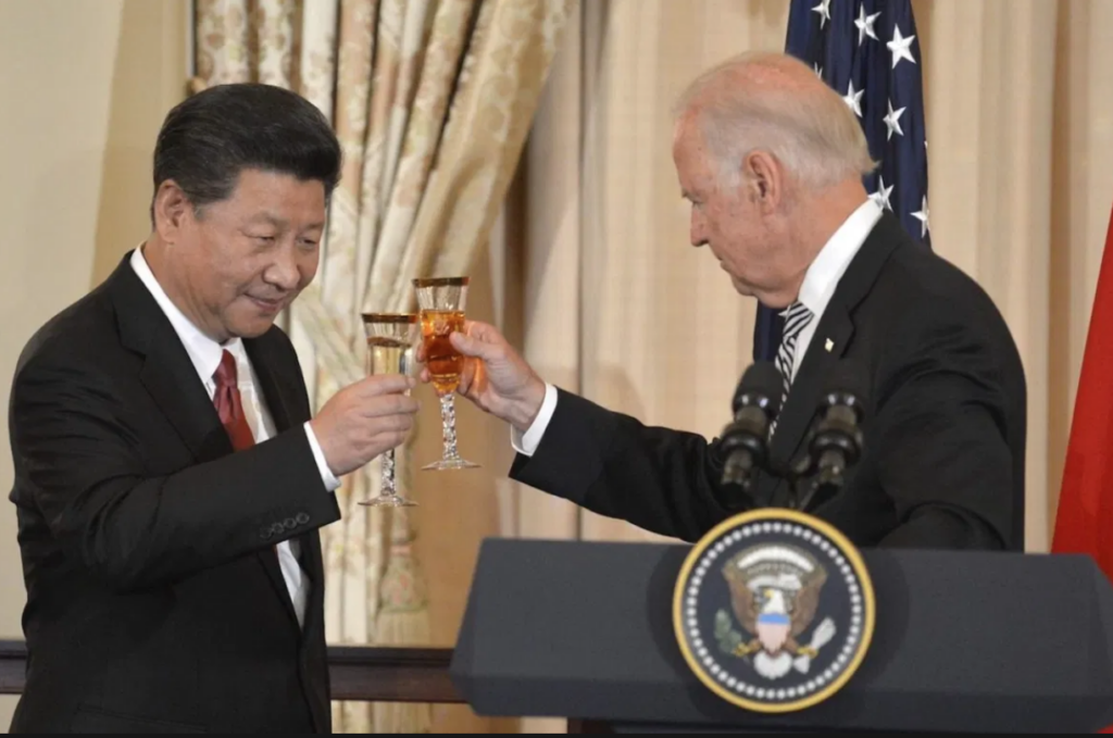 Xi Jinping and Joe Biden  