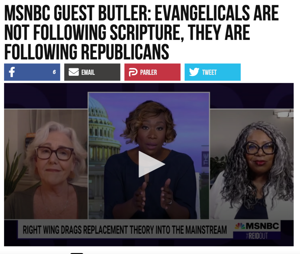 MSNBC Guest Butler: Evangelicals are not following scripture, they are following Republicans
