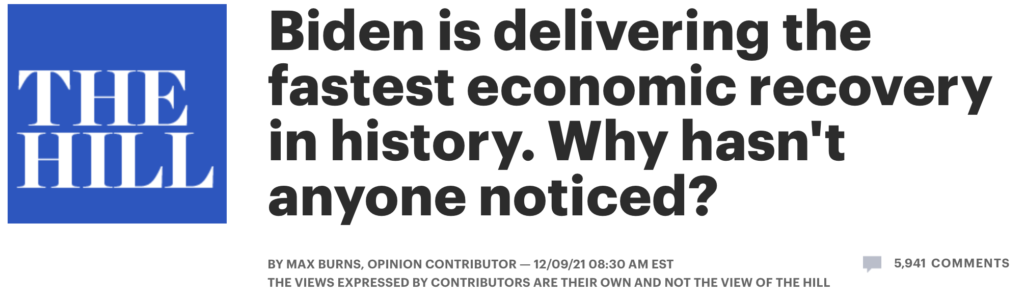 Biden is delivering the fastest economic recovery in history. Why hasn’t anyone noticed?  