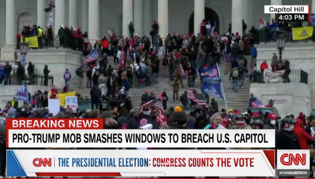 Pro-Trump Mob Smashes Windows to Breach U.S. Capitol