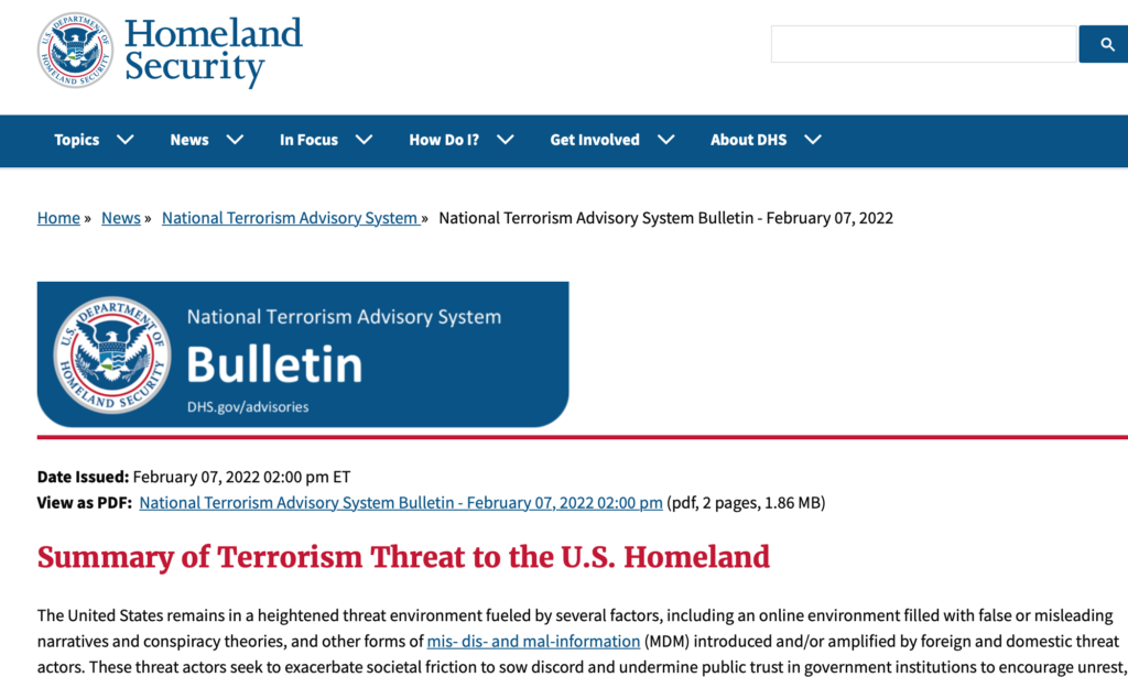 Summary of Terrorism Threat to the U.S. Homeland