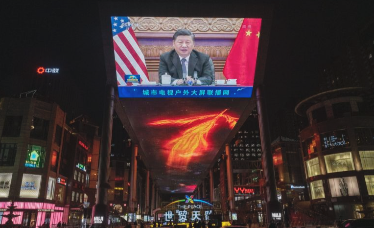 Xi Jinping making an announcement