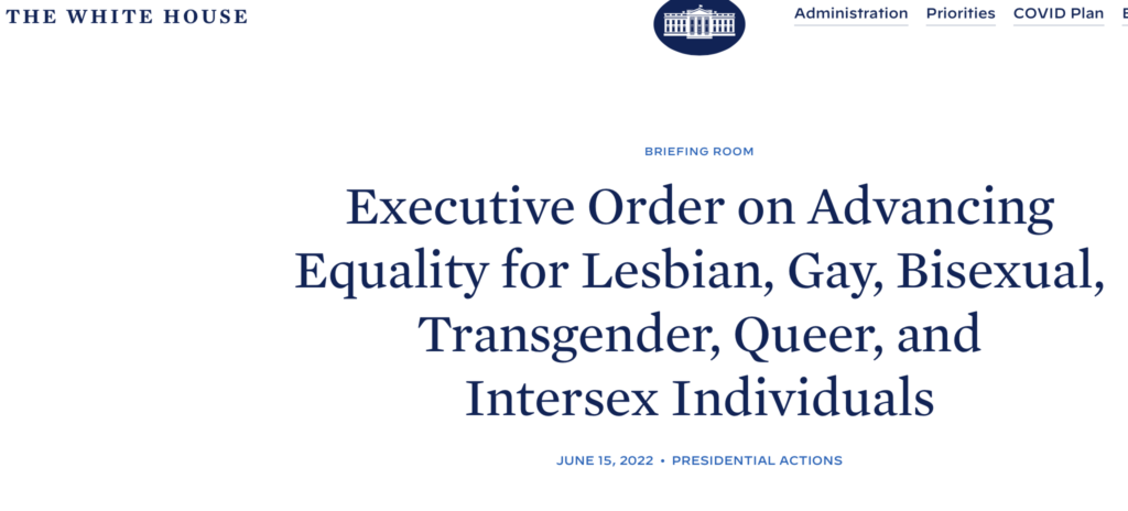 Executive Order on Advancing Equality for Lesbian, Gay, Bisexual, Transgender, Queer, and Intersex Individuals