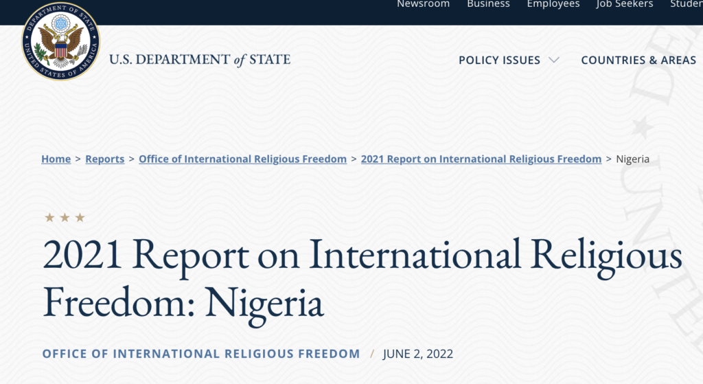 2021 Report on International Religious Freedom: Nigeria