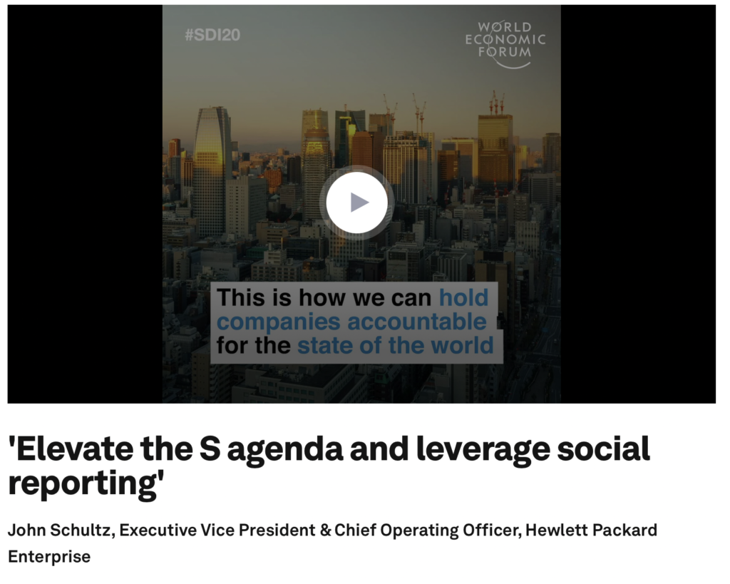 “Elevate the S Agenda and Leverage Social Reporting”