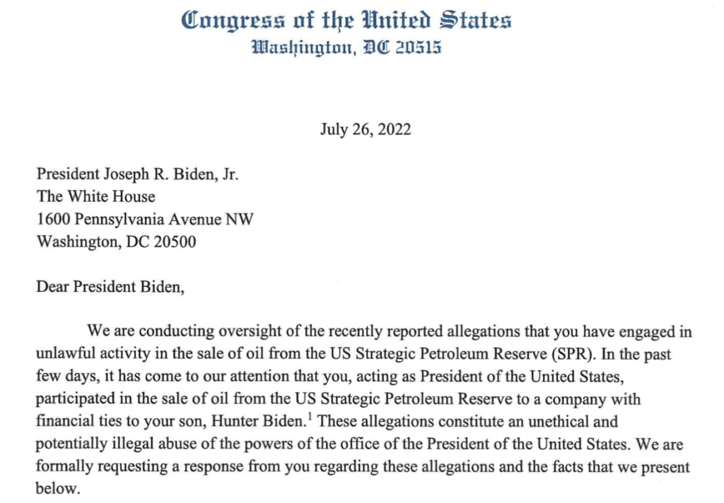 A letter to President Joe Biden