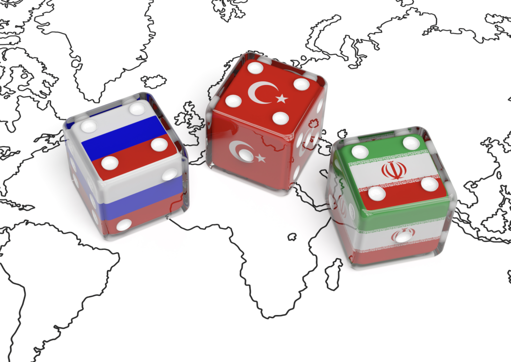 Dices with flags of different countries
