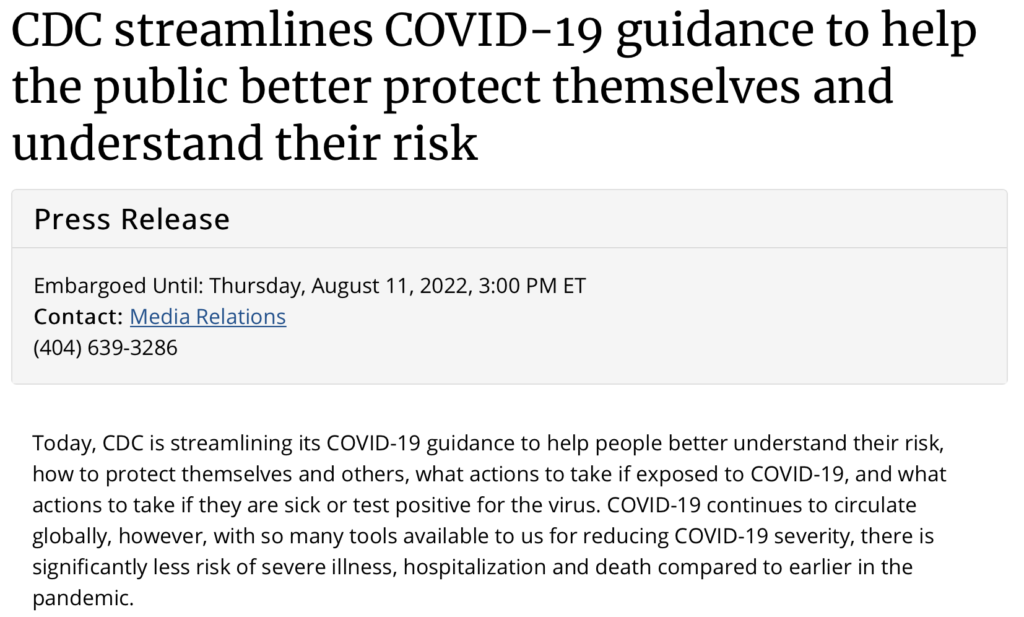 CDC streamlines COVID-19 guidance to help the public better protect themselves and understand their risk