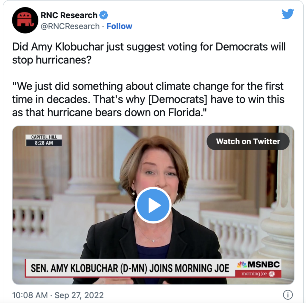 A tweet by RNC Research 