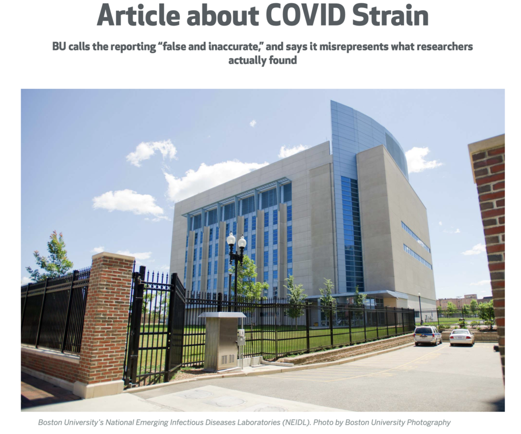 Article about COVID Strain  