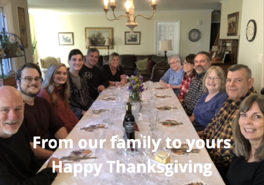 From our family to yours, Happy Thanksgiving!  