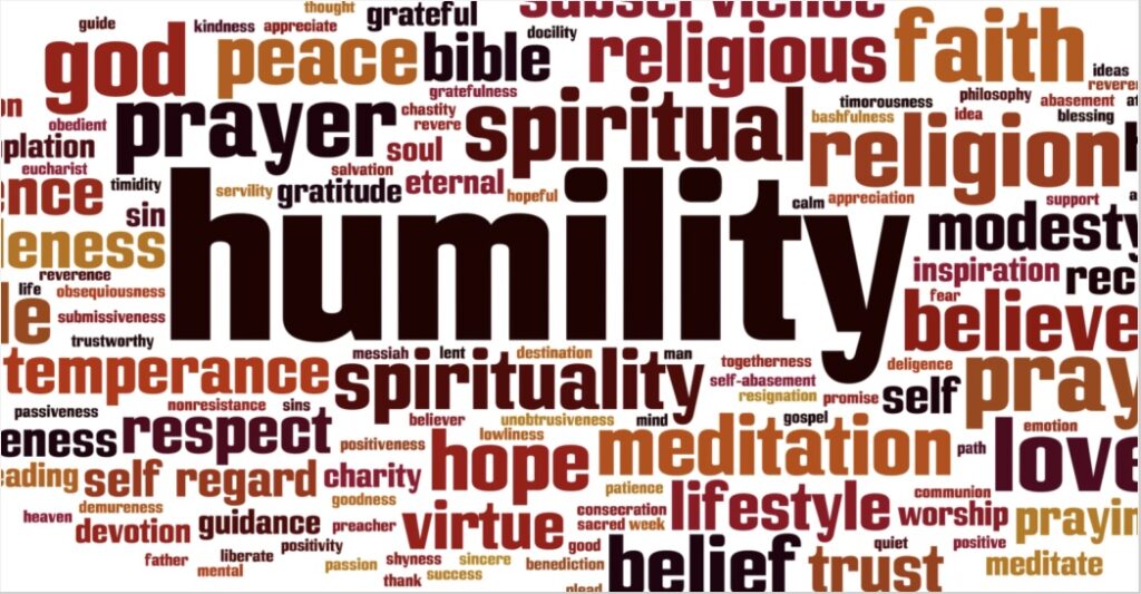 A digital illustration of the word Humility