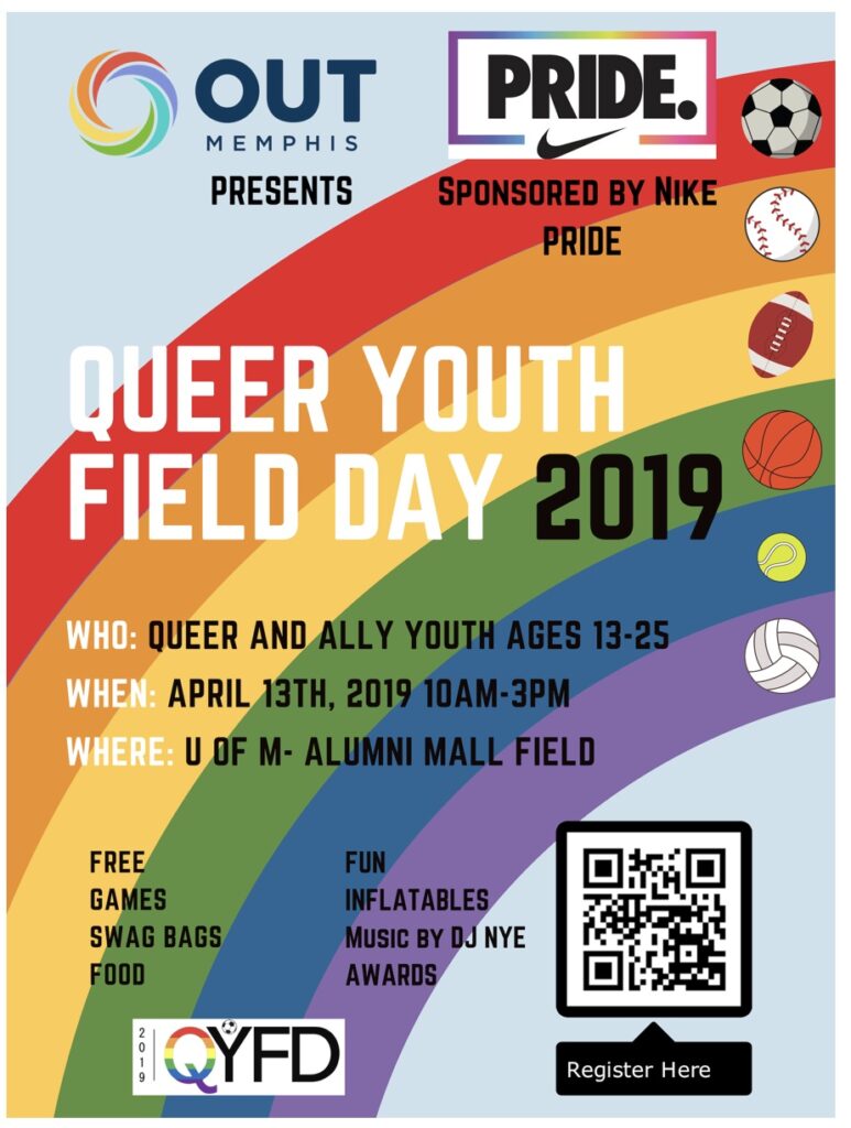 Queer Youth Field Day flyer on the website