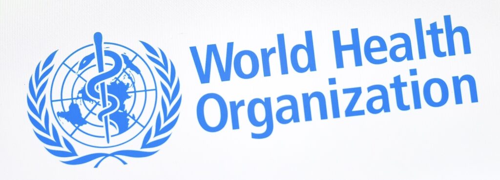 World Health Organization logo and illustration