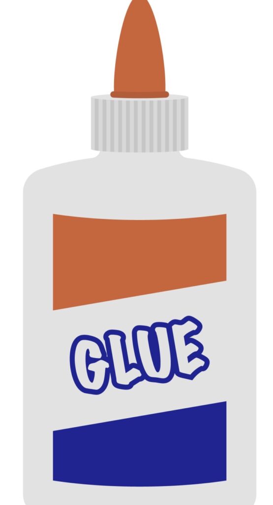 A digital illustration of glue on a white background