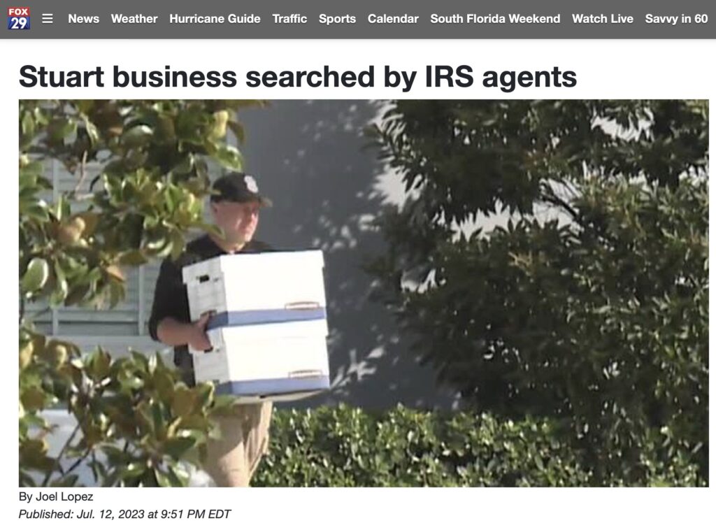 An article about the IRS agents on the website