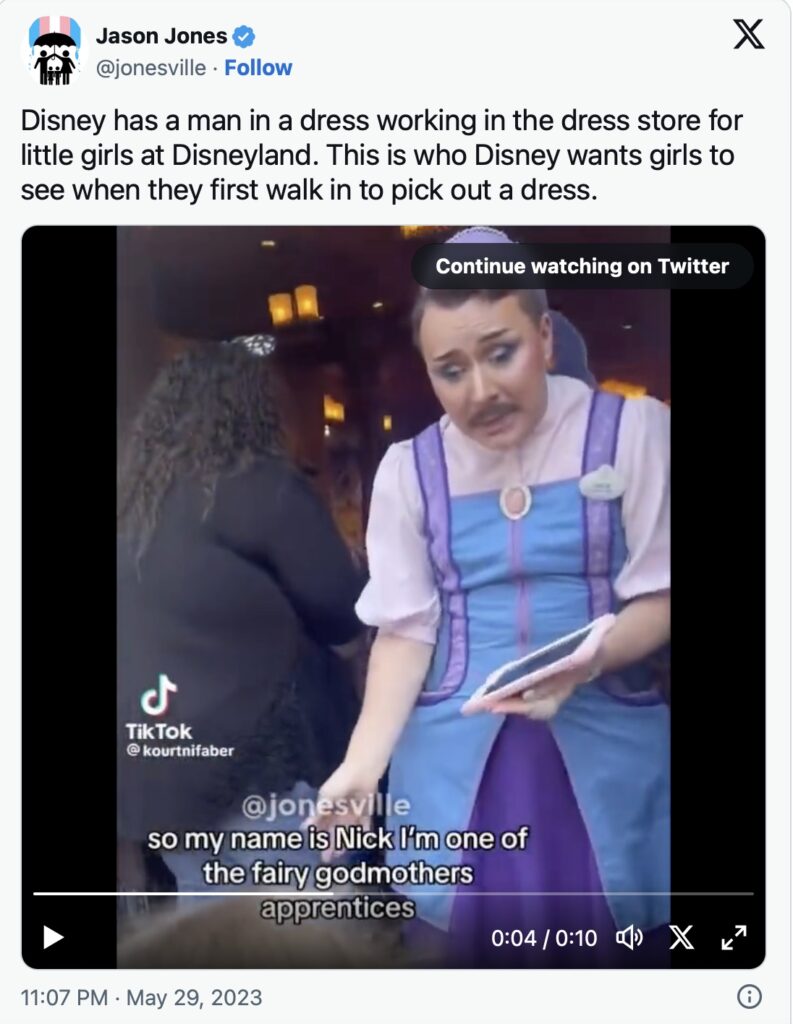 Disney has a twitter page with a woman dressed in a dress.