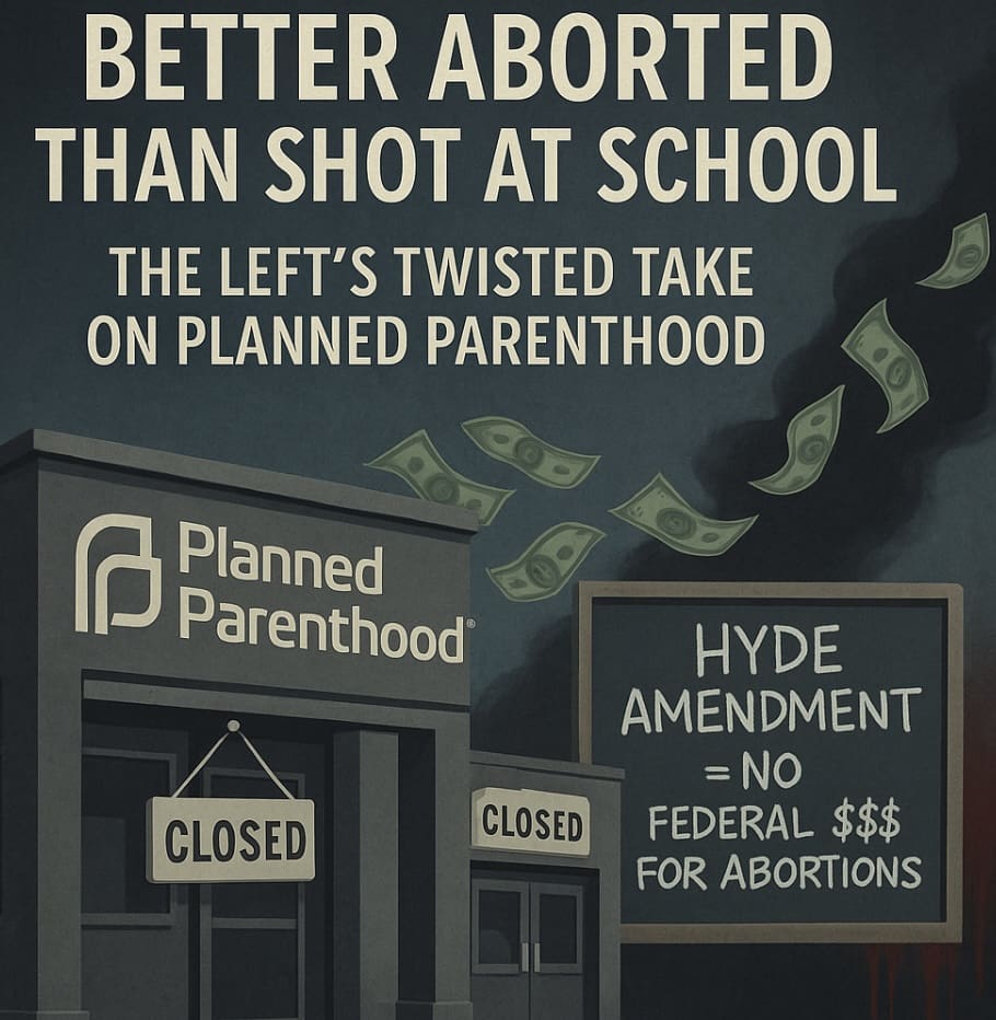 Controversial Planned Parenthood and school safety illustration.