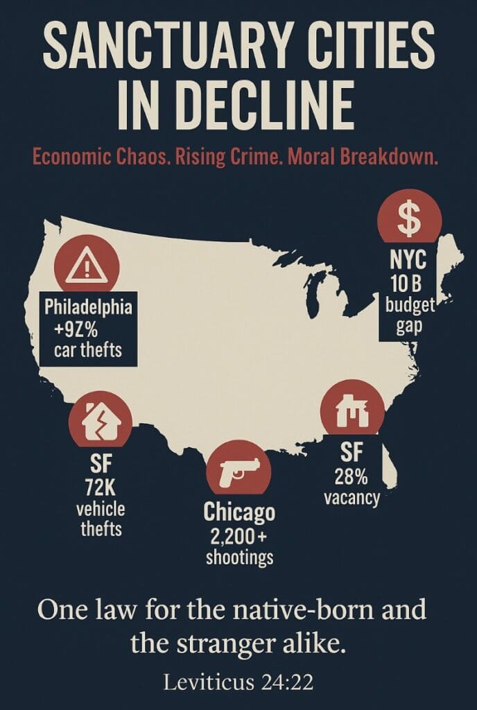 Map highlighting crime in sanctuary cities.